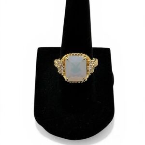 Bomb Party "Make A Statement" GOT Ring LB Moonstone on Gold Plating Size 6